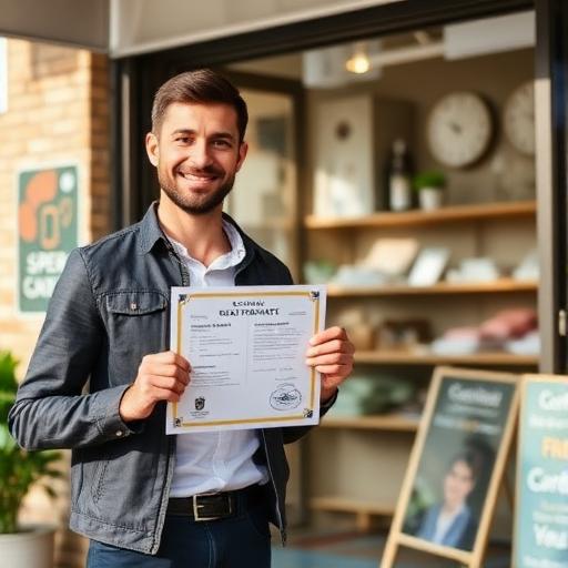 Entrepreneur recevant son Kbis