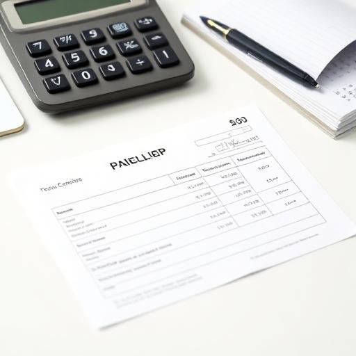 Bulletin de paie et calculatrice